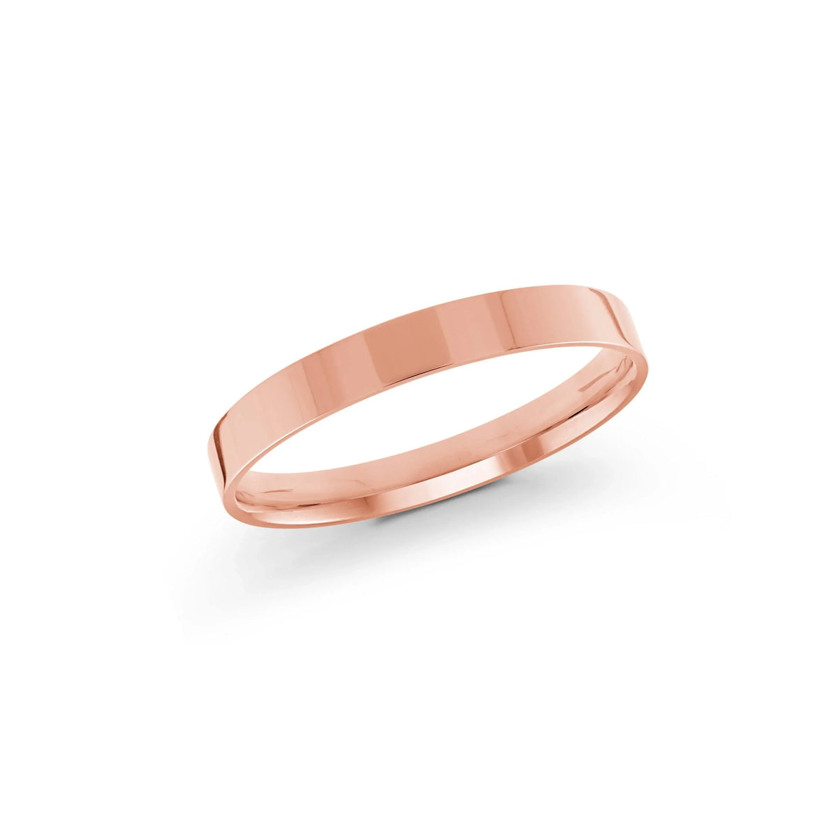 10, 14 Karat Gold 2mm High Polish Flat Comfort Fit Wedding Band