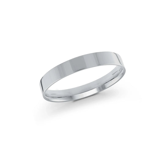 10, 14 Karat Gold 3mm High Polish Flat Comfort Fit Wedding Band