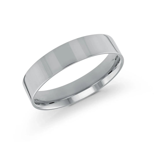 10, 14 Karat Gold 5mm High Polish Flat Comfort Fit Wedding Band