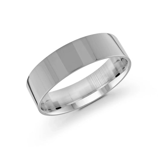 10, 14 Karat Gold 6mm High Polish Flat Comfort Fit Wedding Band