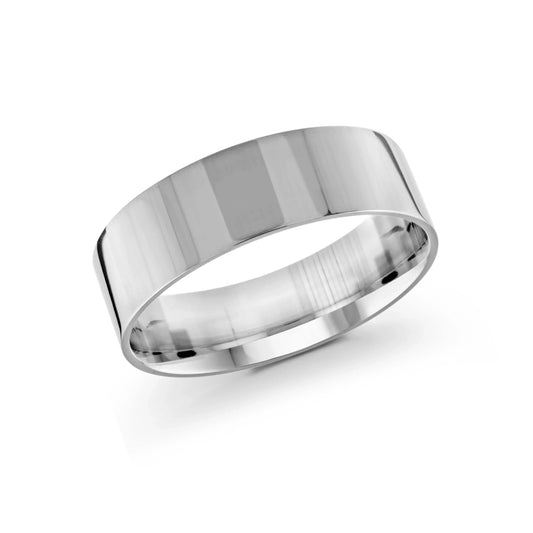 10, 14 Karat Gold 7mm High Polish Flat Comfort Fit Wedding Band