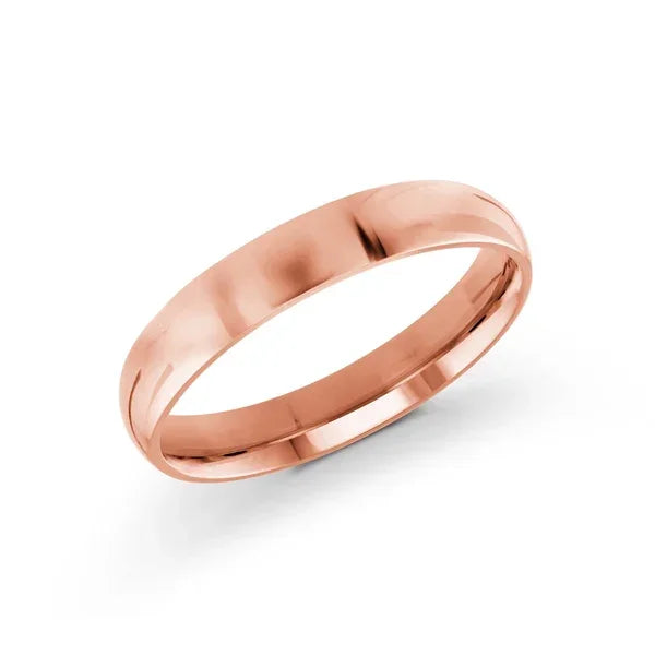 10, 14 Karat Gold 4mm high polish rounded dome light comfort fit wedding band