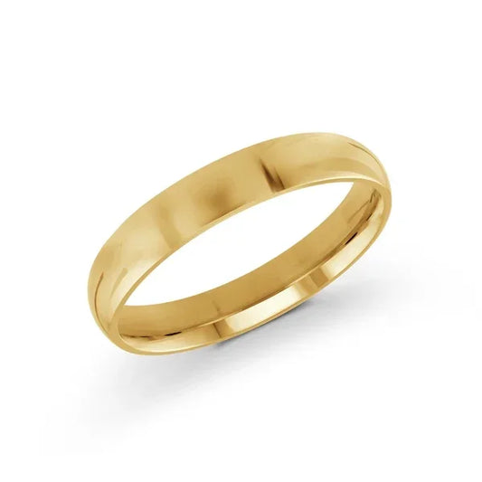 10, 14 Karat Gold 4mm high polish rounded dome light comfort fit wedding band