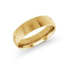 10, 14 Karat Gold 6mm high polish rounded dome light comfort fit wedding band