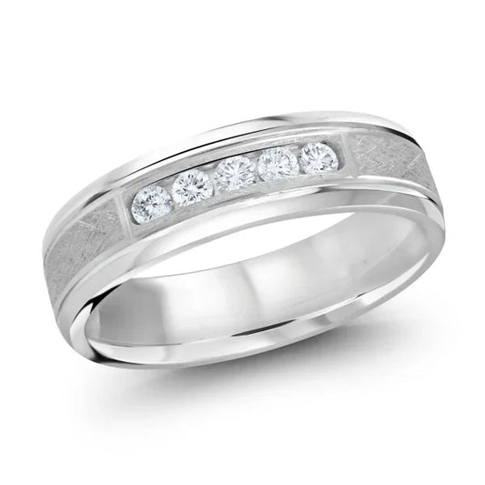 10K White Gold 0.25 TDW Diamond Wedding Band