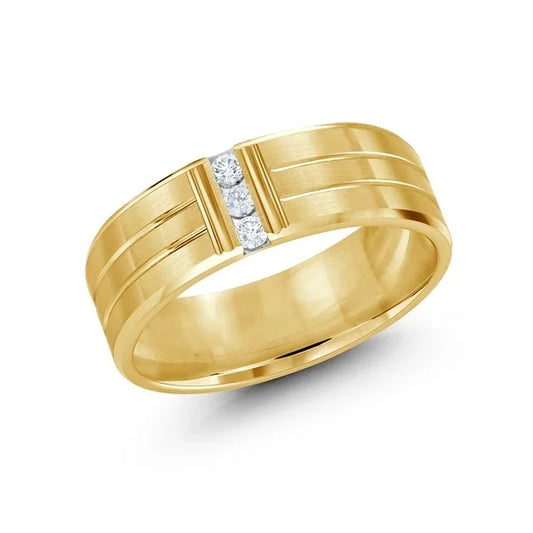 0.10 TDW Diamond Wedding Band In 10K Yellow Gold