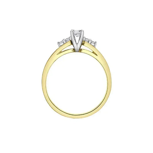 0.13TDW Canadian Diamond 10K Yellow Gold Engagement Ring