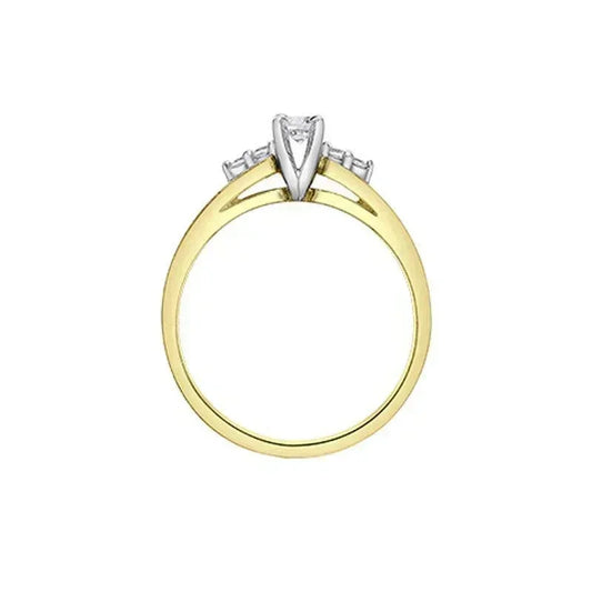 0.13TDW Canadian Diamond 10K Yellow Gold Engagement Ring