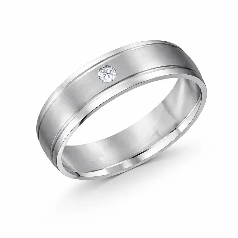 10K White Gold 0.02 TDW Diamond Band