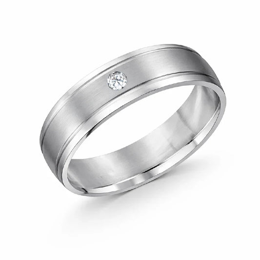 10K White Gold 0.02 TDW Diamond Band