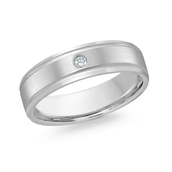 10K White Gold 0.01 CT Diamond Band
