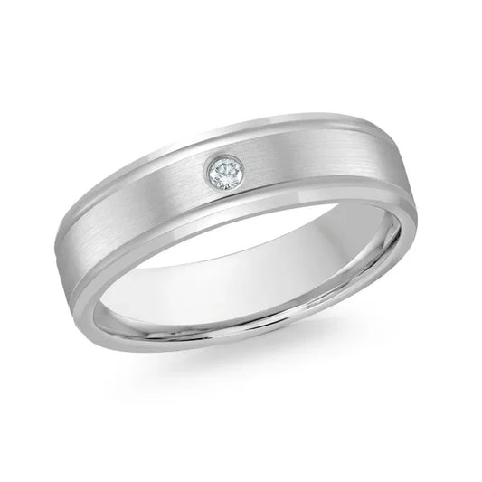 10K White Gold 0.01 CT Diamond Band
