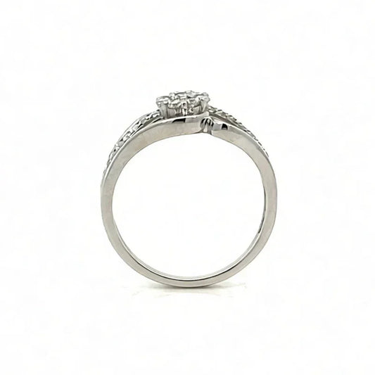 10K White Gold 0.25TDW Lab Grown Diamond Cluster Ring