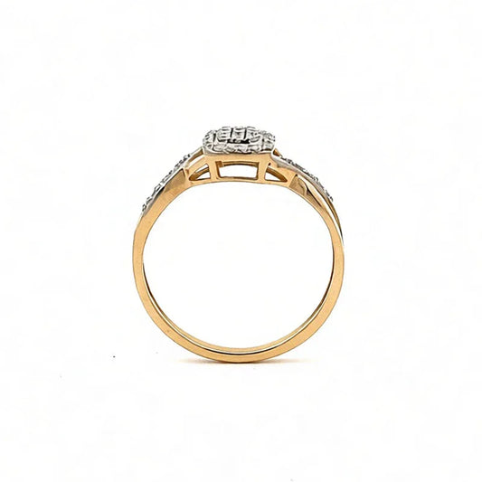 0.20TDW Lab Gown Diamond Promise Ring in 10K Yellow Gold