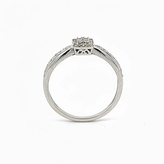 0.18 TDW Lab Grown Diamond 10K White Gold Engagement Ring