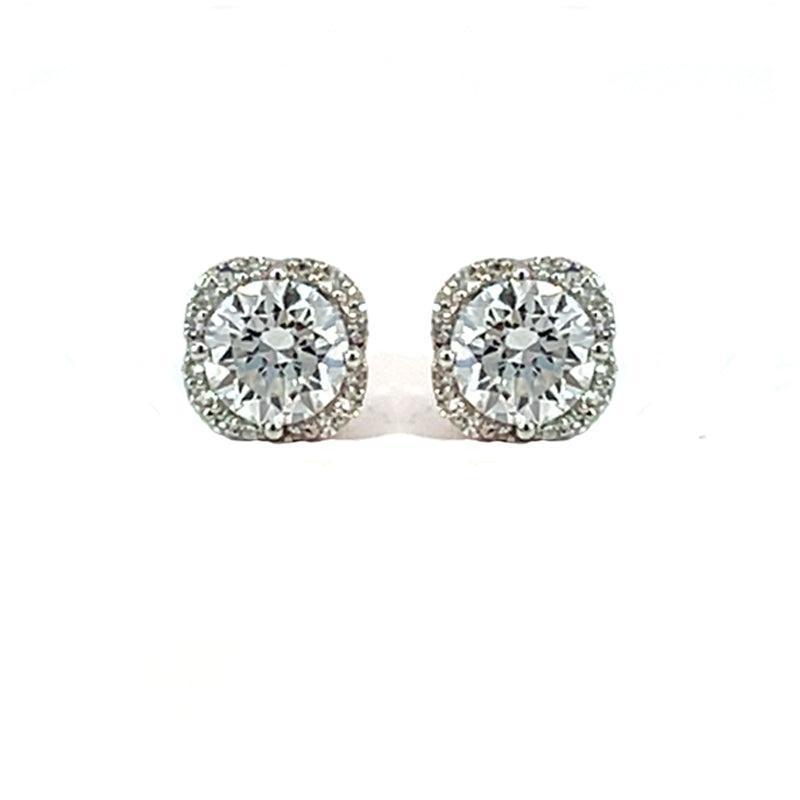 14K White Gold 1.10TDW Lab Grown Diamond Fancy Earrings