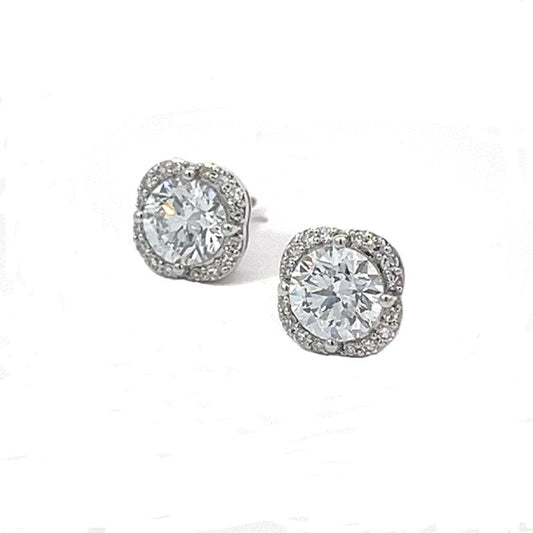 14K White Gold 2.20TDW Lab Grown Diamond Fancy Earrings