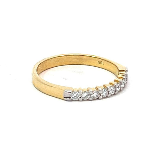 10K Yellow Gold 0.25TDW Lab Grown Diamond 9 Stone Band