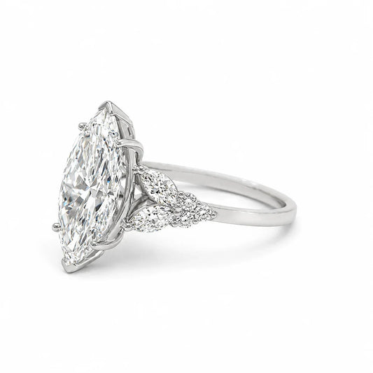 3.60TDW Lab Diamond Engagement Ring in 14K White Gold