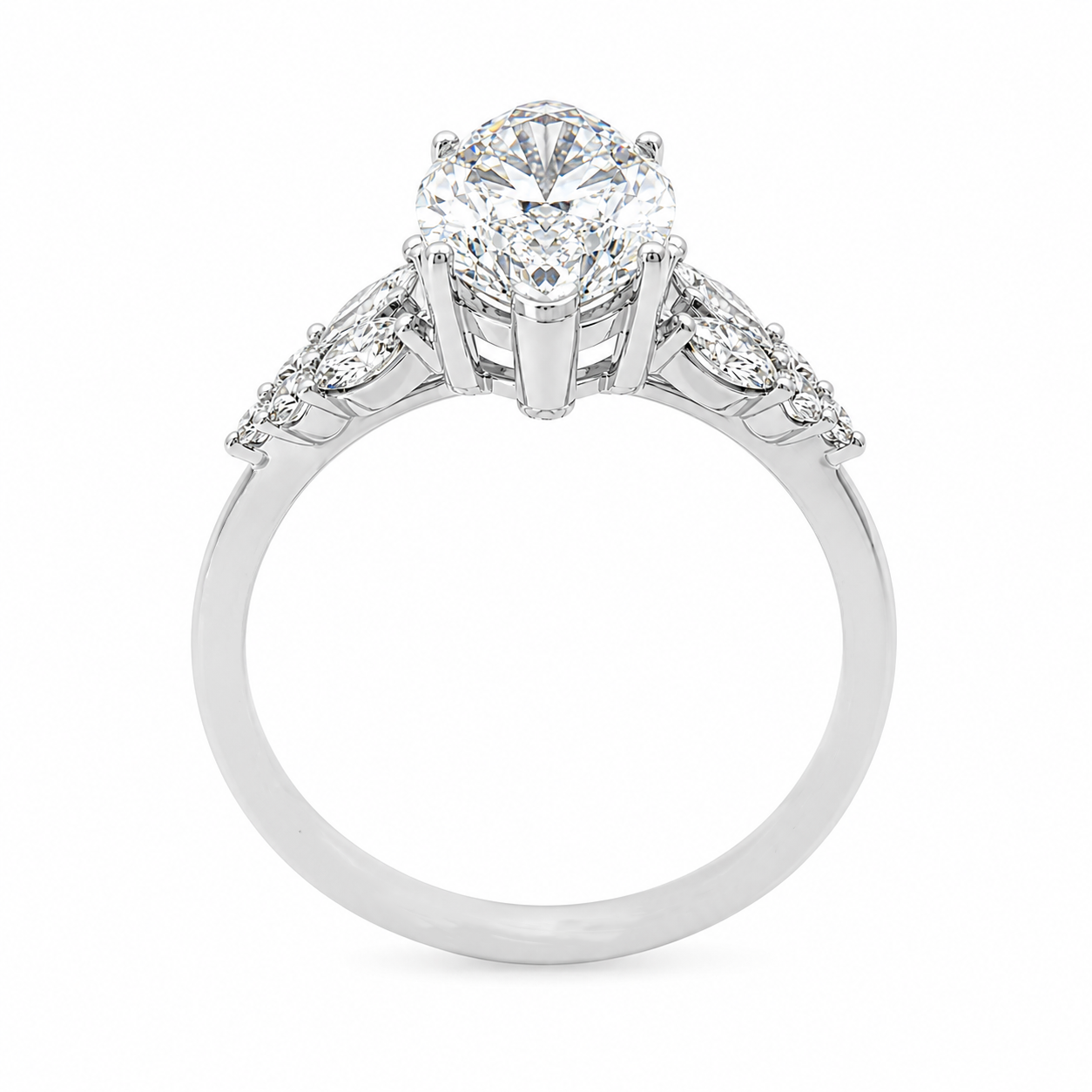 3.60TDW Lab Diamond Engagement Ring in 14K White Gold