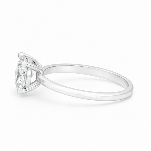 1.50CT Lab Diamond Solitaire Ring in 14K White Gold