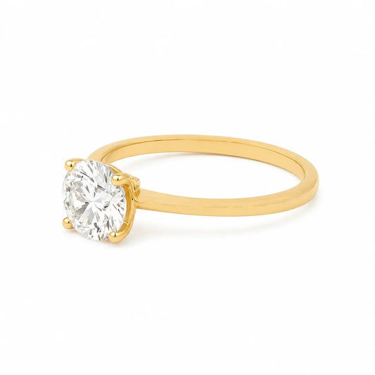 1.50TDW Lab Diamond Solitaire Ring in 14K Yellow Gold