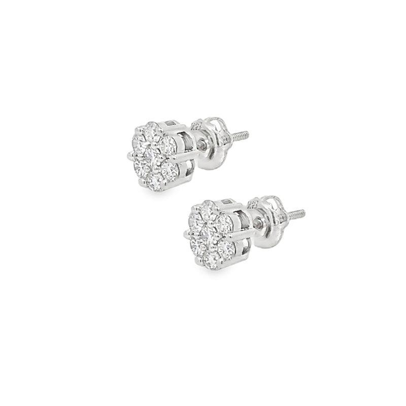 1.00TDW Lab Grown Diamond 14K White Gold Earring & Pendant Set