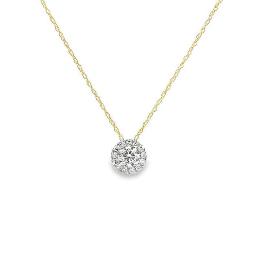 14K Yellow Gold 1.00TDW Lab Grown Diamond Earring & Pendant Set