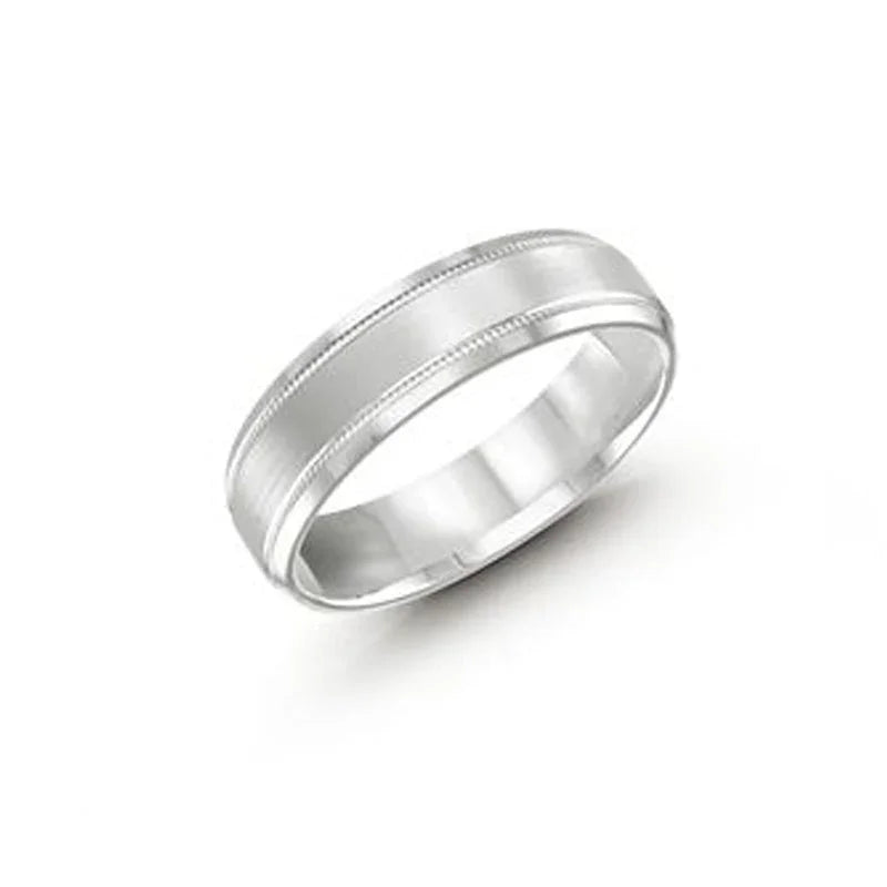 10, 14 Karat Solid Gold 6mm Lux Fancy Hollow Wedding Band