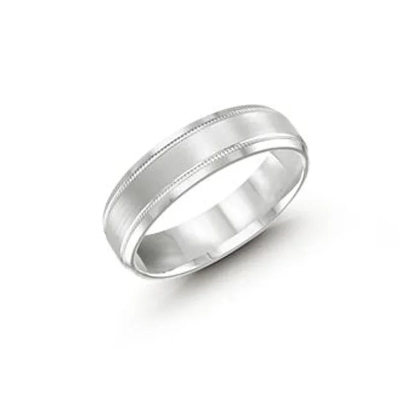 10, 14 Karat Solid Gold 6mm Lux Fancy Hollow Wedding Band