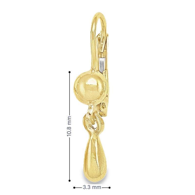 10K, 14K Yellow Gold High Polish Tear Drop Earrings