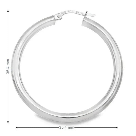 10K, 14K, 18K Yellow Gold High Polish 3mm Tube Classic Hoop Earrings