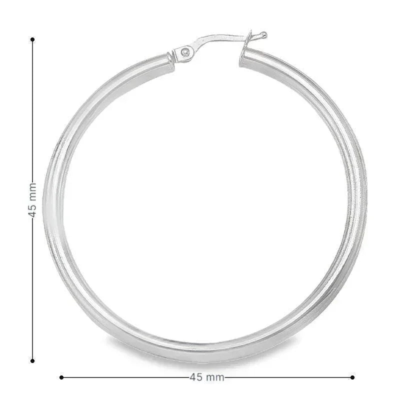 3mm Tube High Polish Classic Hoop Earrings in 10K, 14K Yellow Gold