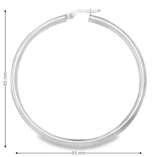 10K, 14K Yellow Gold High Polish 3mm Tube Classic Hoop Earrings