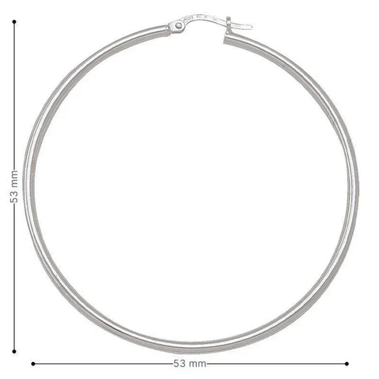 10K, 14K White Gold High Polish Plain 2mm Tube Hoop Earrings