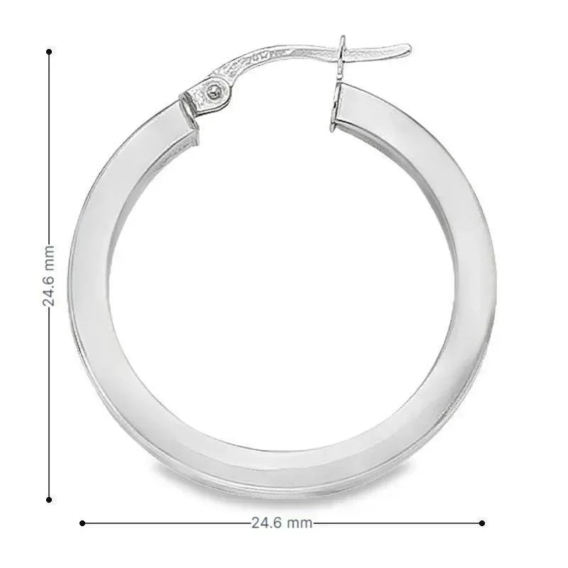 2.5 MM Square Tube With 10K, 14K White Gold Hoop Earrings