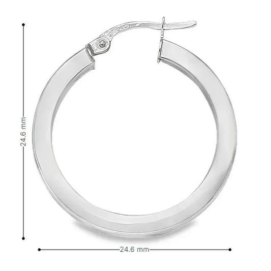 2.5 MM Square Tube With 10K, 14K White Gold Hoop Earrings