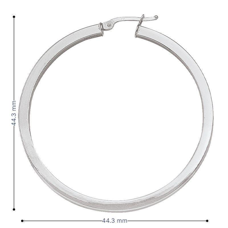2.5 MM Square Tube Hoop Earrings In Solid 10K, 14K White Gold