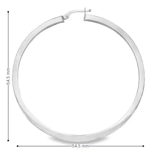 Square Tube 2.5 MM Hoop Earrings in 10K, 14K White Gold