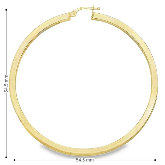 2.5 MM Square Tube Hoop Earrings In Solid 10K, 14K Yellow Gold