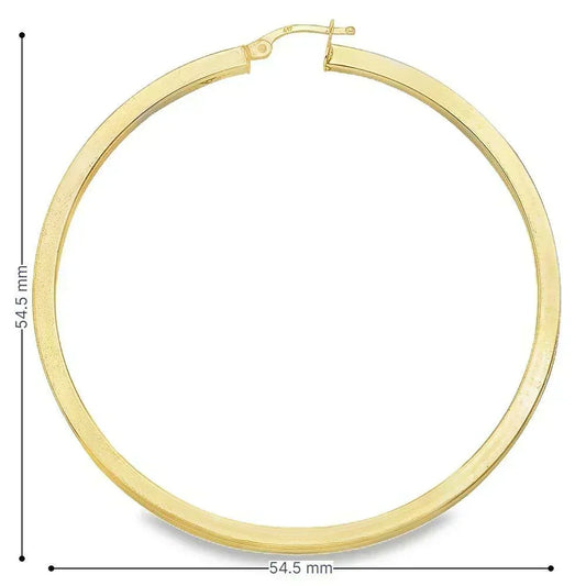Square Tube 2.5 MM Hoop Earrings in 10K, 14K Yellow Gold