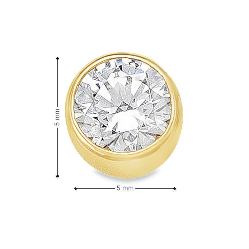 5mm CZ Bezel Stud Earrings in 10k Yellow Gold