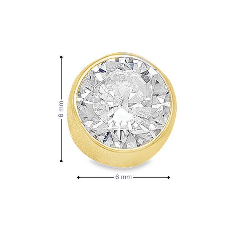 10k Yellow Gold 5mm CZ Bezel Stud Earrings