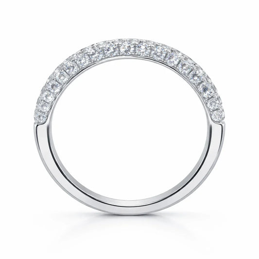 14K White Gold 0.70TDW Diamond Three Sided Wedding Anniversary Band