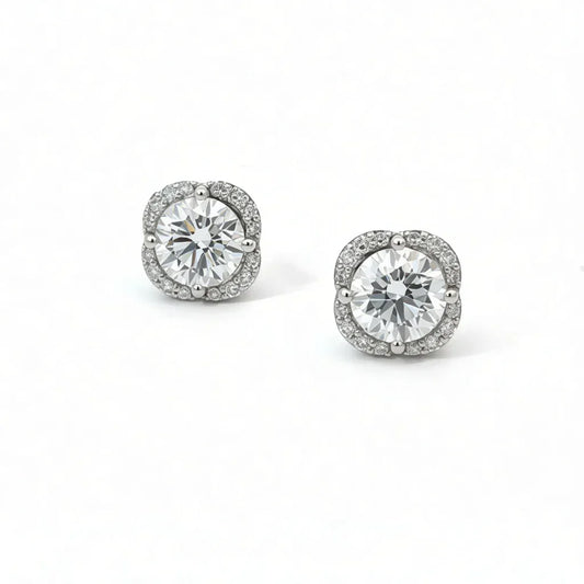 14K White Gold 2.20TDW Lab Grown Diamond Fancy Earrings