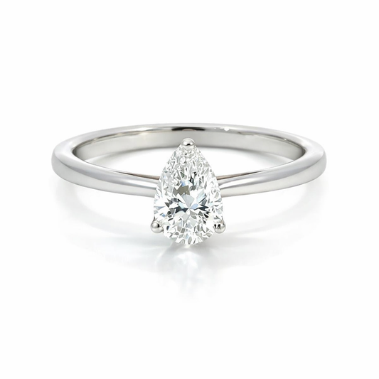 14K White Gold 0.50CT Pear Lab Grown Diamond Ring