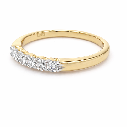 10K Yellow Gold 0.25TDW Lab Grown Diamond 5 Stone Band