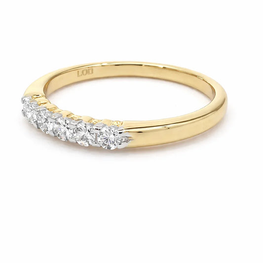 10K Yellow Gold 0.25TDW Lab Grown Diamond 5 Stone Band