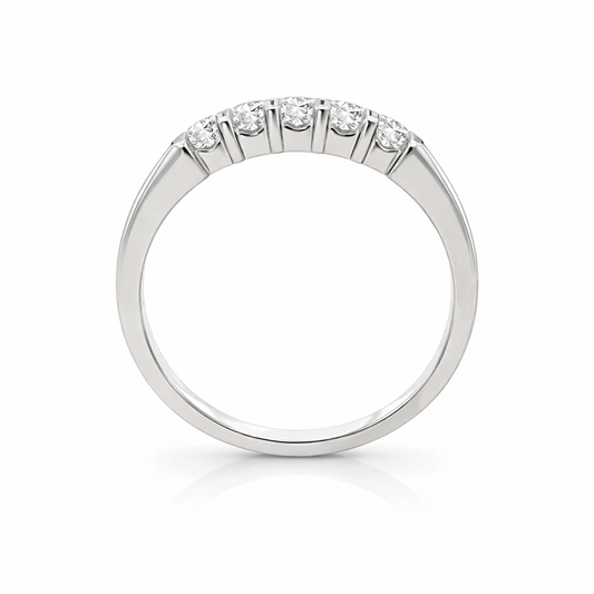 10K White Gold 0.25TDW Lab Grown Diamond 5 Stone Band