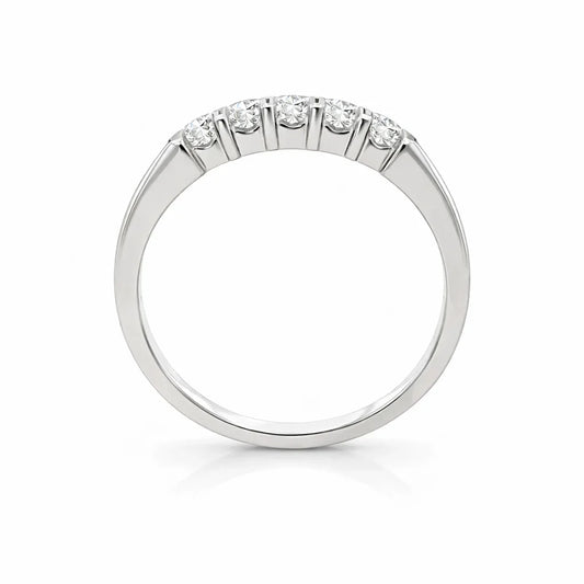 10K White Gold 0.25TDW Lab Grown Diamond 5 Stone Band